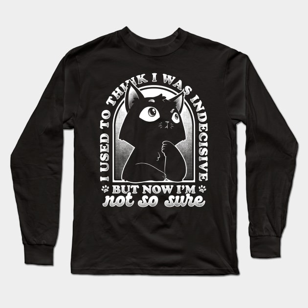 Indecisive Cat - Thinking Cute Gift Long Sleeve T-Shirt by Studio Mootant